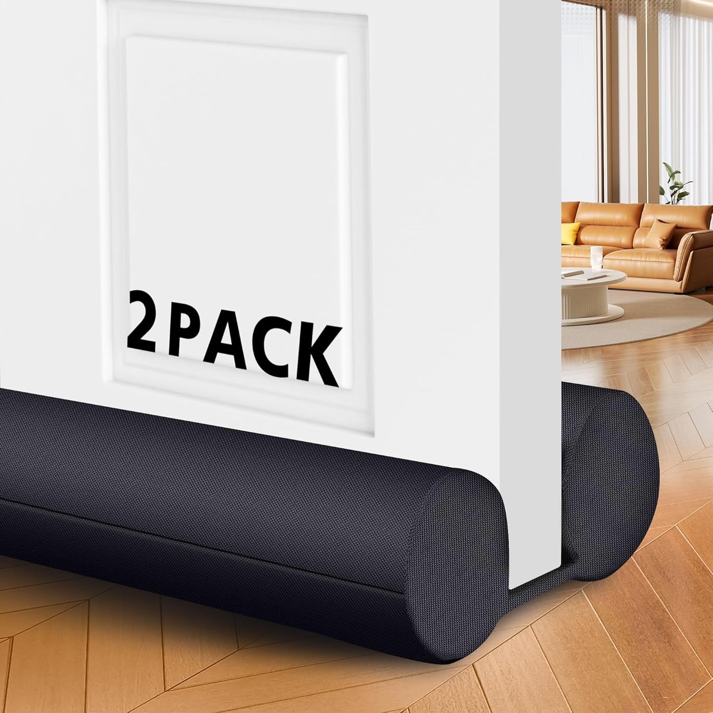 2 Pack Under Door Draft Stopper for Bottom of Door, Adjustable 30-36 Inch | Dual-Sided Door Gap Filler for Interior Doors; Trim-to-Fit Foam, No-Drill Setup, Helps Reduce Drafts, Heat Loss and Noise