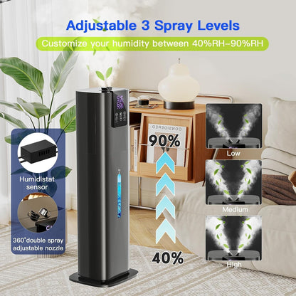 Smart Humidifiers Large Room Bedroom Home,2.11Gal(8L) Quiet Top Fill Cool Mist Humidifier,Smart App & Remote Control, 3 Speed Humidifier with 360°Nozzle,Humidity Setting for Baby Office Plant(White)