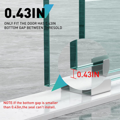 Sliding Shower Door Bottom Seal,2 PCS 3/8" x 36" | Sliding Shower Door Sweep for 3/8Inch Glass, Frameless Glass Door Seal Strip Stop Shower Leaks and Create a Water Barrier
