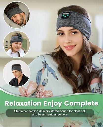 Perytong Sleep Headphones Bluetooth 5.4 Headband, Wireless Sleep Headphones for Side Sleepers - Sleeping Headband with Ultra-Thin Speaker Microphone Handsfree Gift Ideas for Women Men