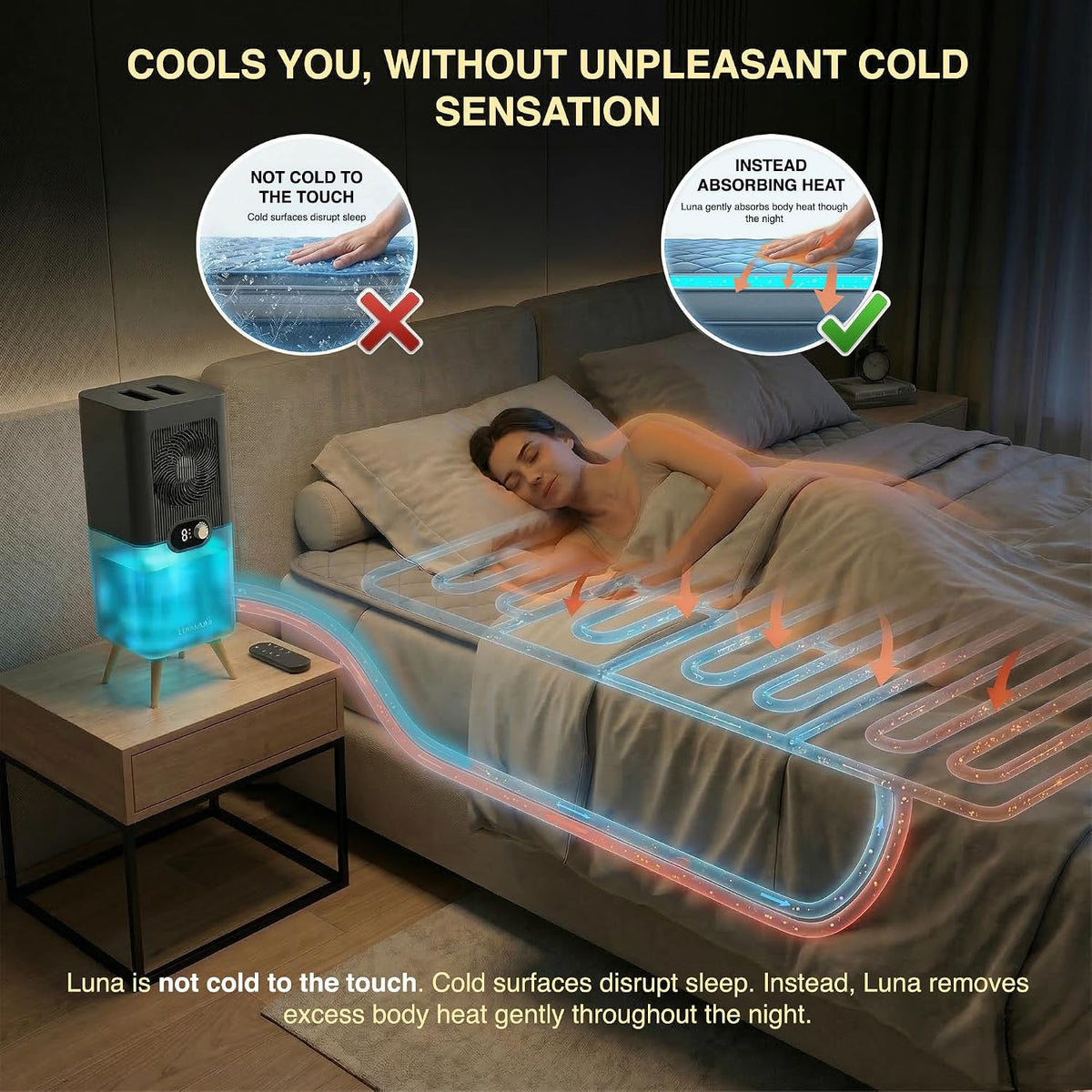 DREAMORA Luna Bed Cooling System for Hot Sleepers, Twin Size for 1 or 2