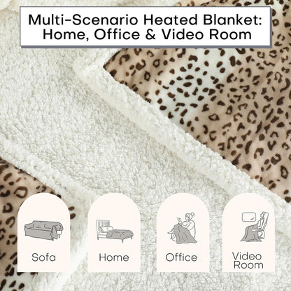 Electric Heated Blanket Full Size 72"x84" – Light Gray | ETL for Safe Overnight, 4 Heat Settings & 10H Auto Off, Dual-Sided Microplush Sherpa for Home Night, Machine washable