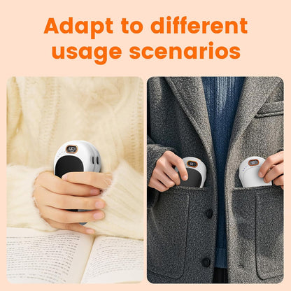 Hand Warmers Rechargeable,2 Pack Double Sided Heating Warmer That Surrounds Warmth for Palm and Fingers,Magnetic Electric Handwarmers 10000mAh with Adjustable Temp,Winter Gifts for Men and Women