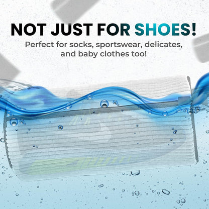 Premium Shoe Washing Machine bag 2 Pack – 360° Self-Locking Zipper Reusable Sneaker Laundry Set – Heavy-Duty Microfiber Shoe Washing Bag for Washer & Dryer, Boots & Athletic Footwear (Yellow)