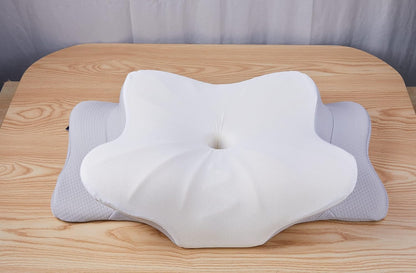 DONAMA Contour Cervical Neck Pillow for Neck Pain Relief | Queen,Ergonomic Dual-Height,Odorless Memory Foam,Side/Back/Stomach Sleepers,Cooling Hypoallergenic Cover,OEKO-TEX Certified