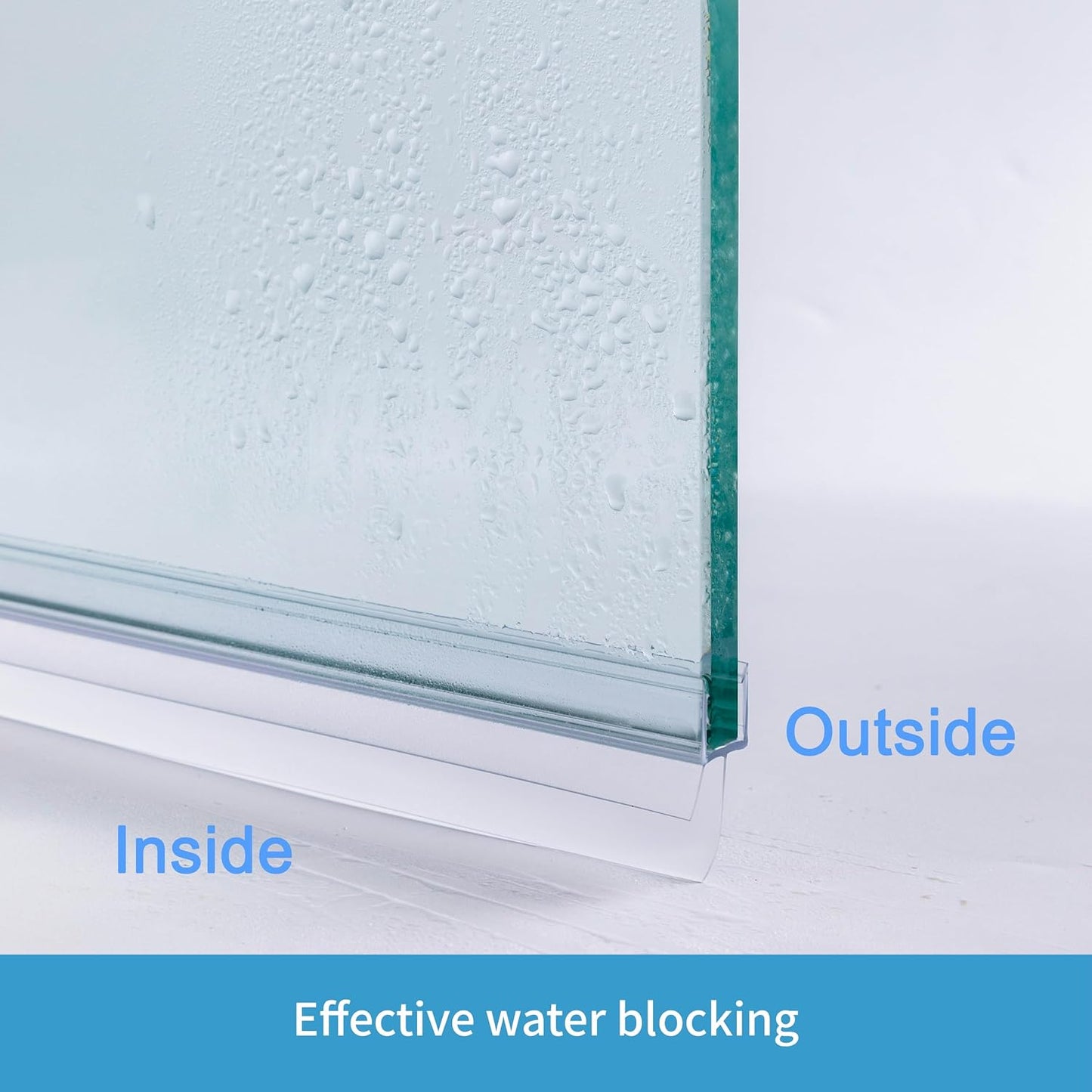 2-Pack ShowerDoor Bottom Seal 3/8" x 36" Polycarbonate Frameless Ultra Clear Shower Door Seal Strip for Glass Doors Stop Leaks and Create a Water Barrier Replacement Shower Cubicle
