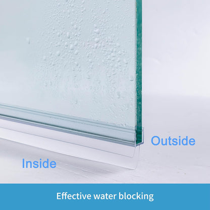 2-Pack ShowerDoor Bottom Seal 3/8" x 36" Polycarbonate Frameless Ultra Clear Shower Door Seal Strip for Glass Doors Stop Leaks and Create a Water Barrier Replacement Shower Cubicle