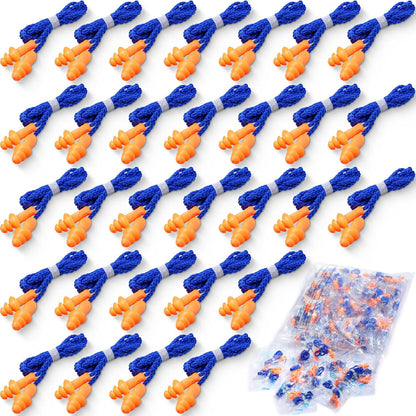 Tondiamo 200 Pairs Ear Plug Bulk with Cord Reusable Silicone, Fresh