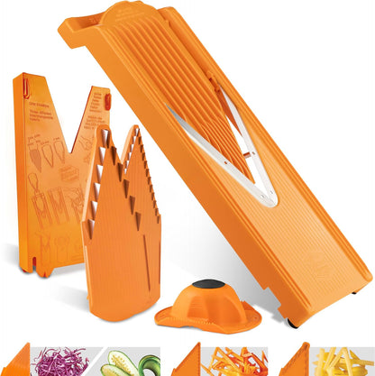 Mandoline Food Slicer Börner V3 (Starter Set) by Reston Lloyd • V-Slicer with Blade Storage & Safety Food Holder • Made in Germany • Fruit & Vegetable Chopper • Multiple Settings: White