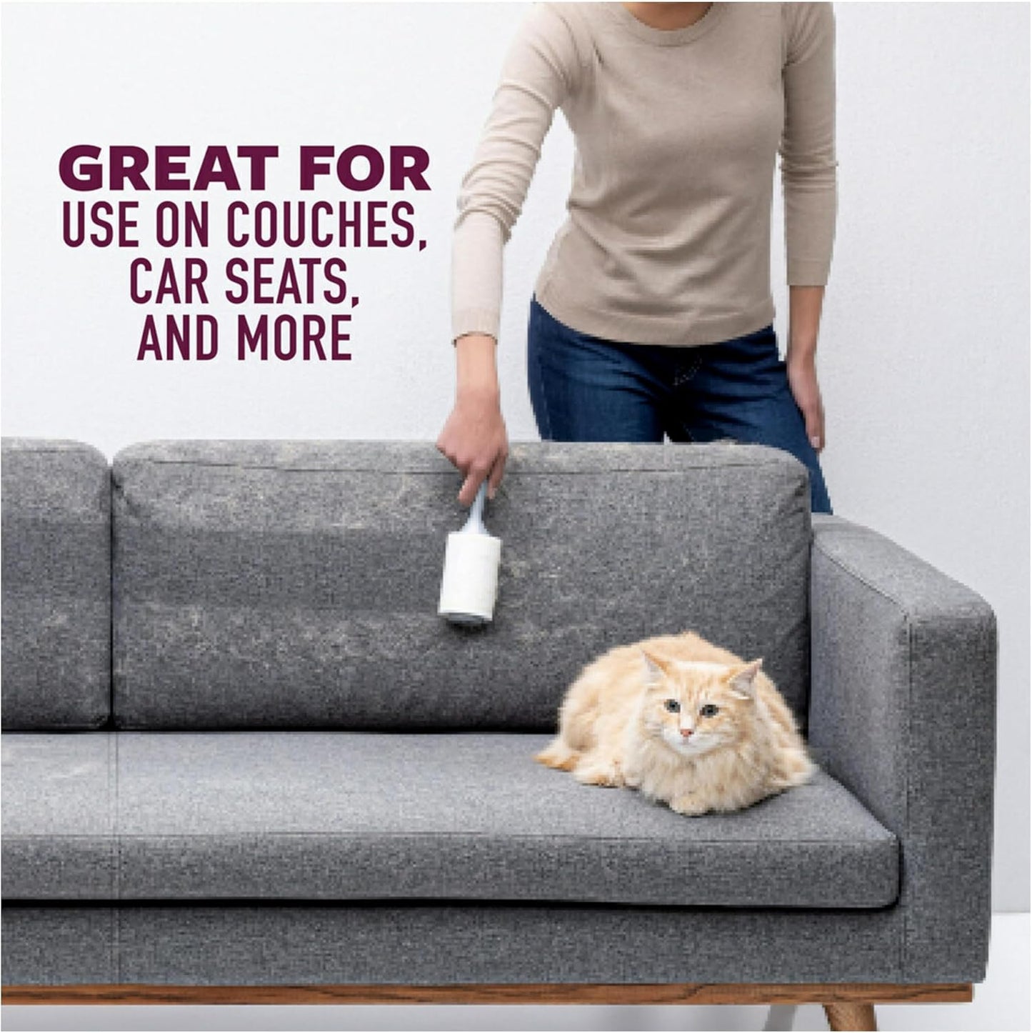 Scotch-Brite Pet Hair Extra Sticky Lint Roller, 95 Sheets Total,1 Pack | Designed for Removing Fur + Fluff on Couches, Clothes, Dog and Cat Beds, & More