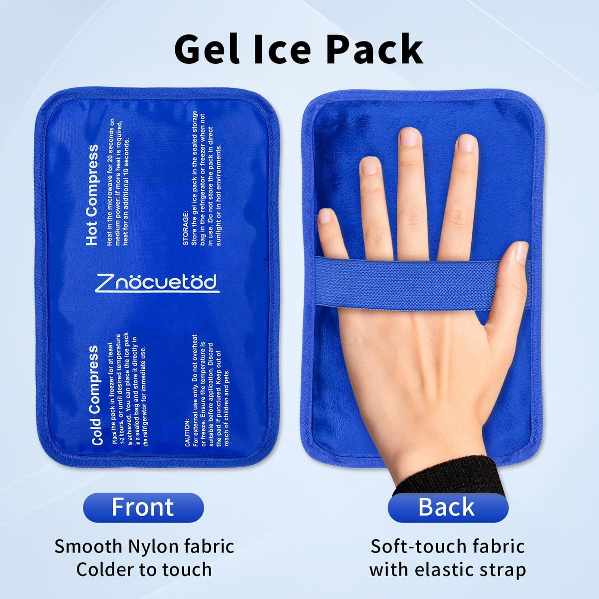Gel Ice Packs for Injuries Reusable 2 Packs Hot Cold Gel Wrap with Strap