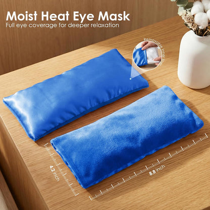Weighted Eye Pillow for Yoga, Moist Heat Mask for Dry Eyes(Pink) | Silk Sleep Mask, Warm Compress for Sinus, Relaxation Gifts for Women, Washable Cover