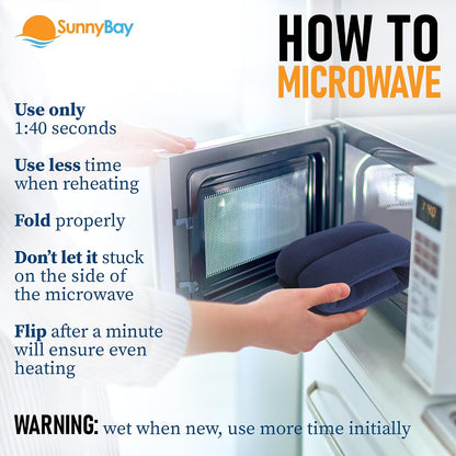 SunnyBay Microwavable Heating Pad for Neck and Shoulder, Heated Neck Wrap, Microwave Heat Pad, Weighted Beanbag Moist Hot or Cold Compress, 2.2 lbs, 26x4 Inches, Buffalo