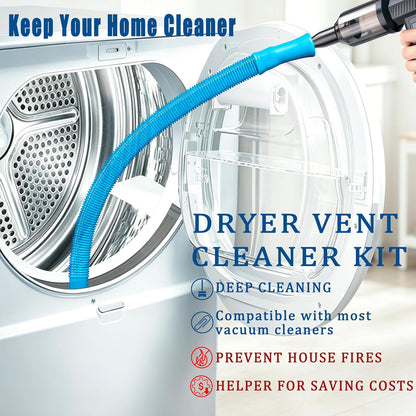 Universal Dryer Vent Cleaner Kit Vacuum Hose Attachment – Fit most Vaccum Cleaners, Efficient Lint Removal Tool for Dryer Maintenance