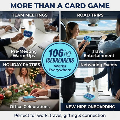Team Building Games for Work - 106 Conversation Cards for Coworkers, Meetings, Travel, Office Activities, Team Building Activities, Starter Deck