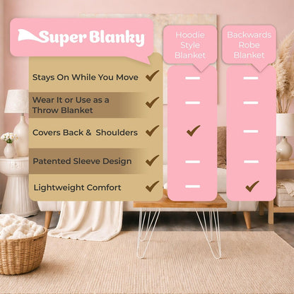 Super Blanky Wearable Blankets for Women & Men, Dorm Room Essentials, Gift for Her, Gifts for Women, Wife Birthday Gift Ideas