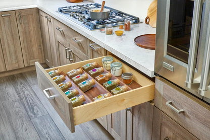 Rev-A-Shelf Walnut Trim-to-Fit Spice Drawer Insert Organizer