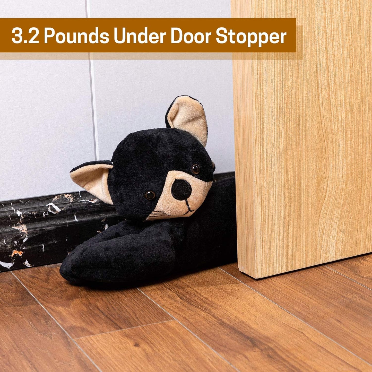 SWISSELITE 36 Inch Under Door Stopper, Decorative Door Noise Blocker | Weighted 3.2 Pounds Animal Air Draft Stopper Soundproof Energy Saver for Door & Window