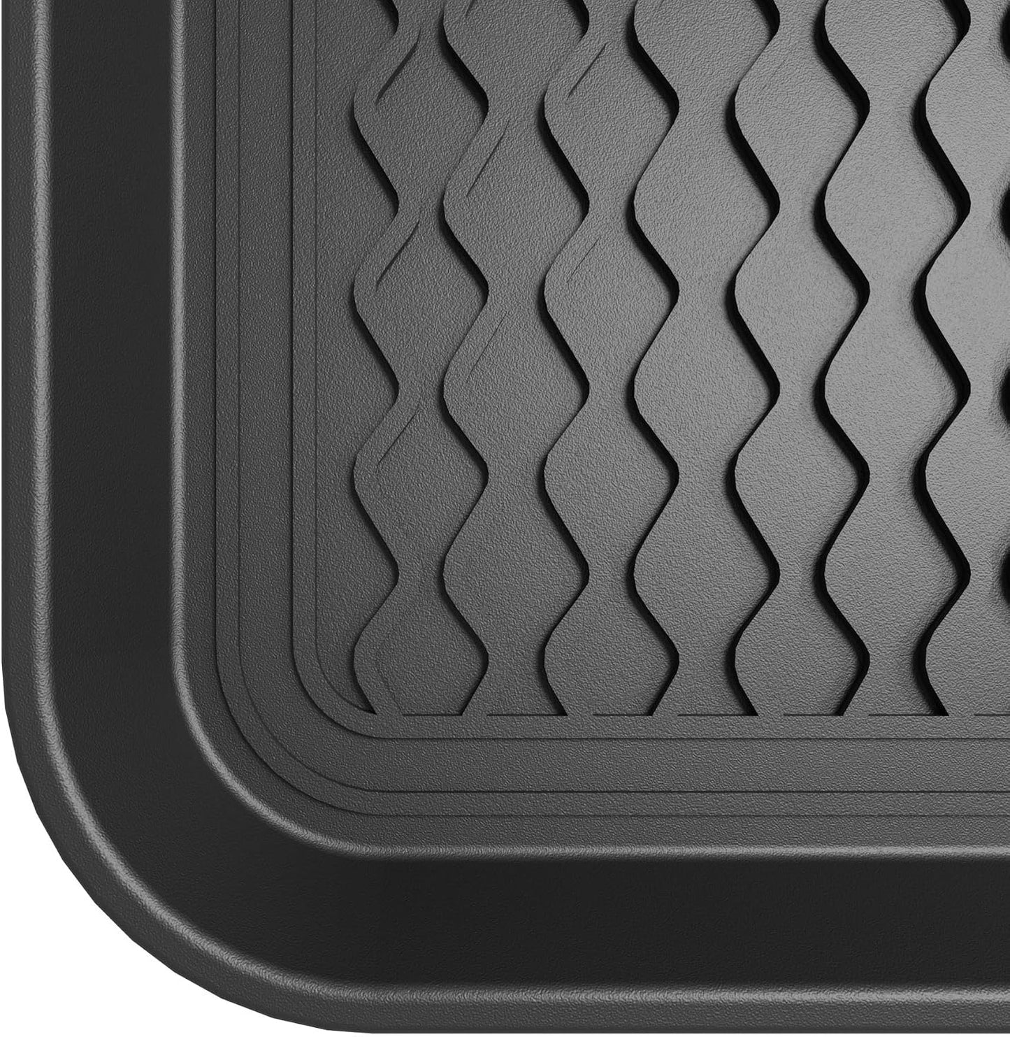 Ottomanson Indoor/Outdoor Boot Tray Non-Slip Doormat Modern Entryway Mat for Entryway Patio Backyard Garage, 18" x 28", Black