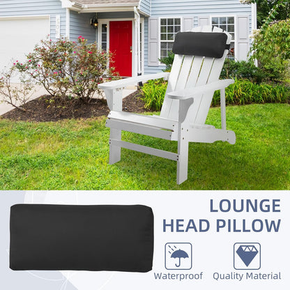 Chaise Lounge Head Pillow, 2 Pack Outdoor Patio Pillows with Adjustable Strap, Lounge Head Resting Pillow for Recliner Beach Pool Lounger Office Chair，Water Resistant Gray