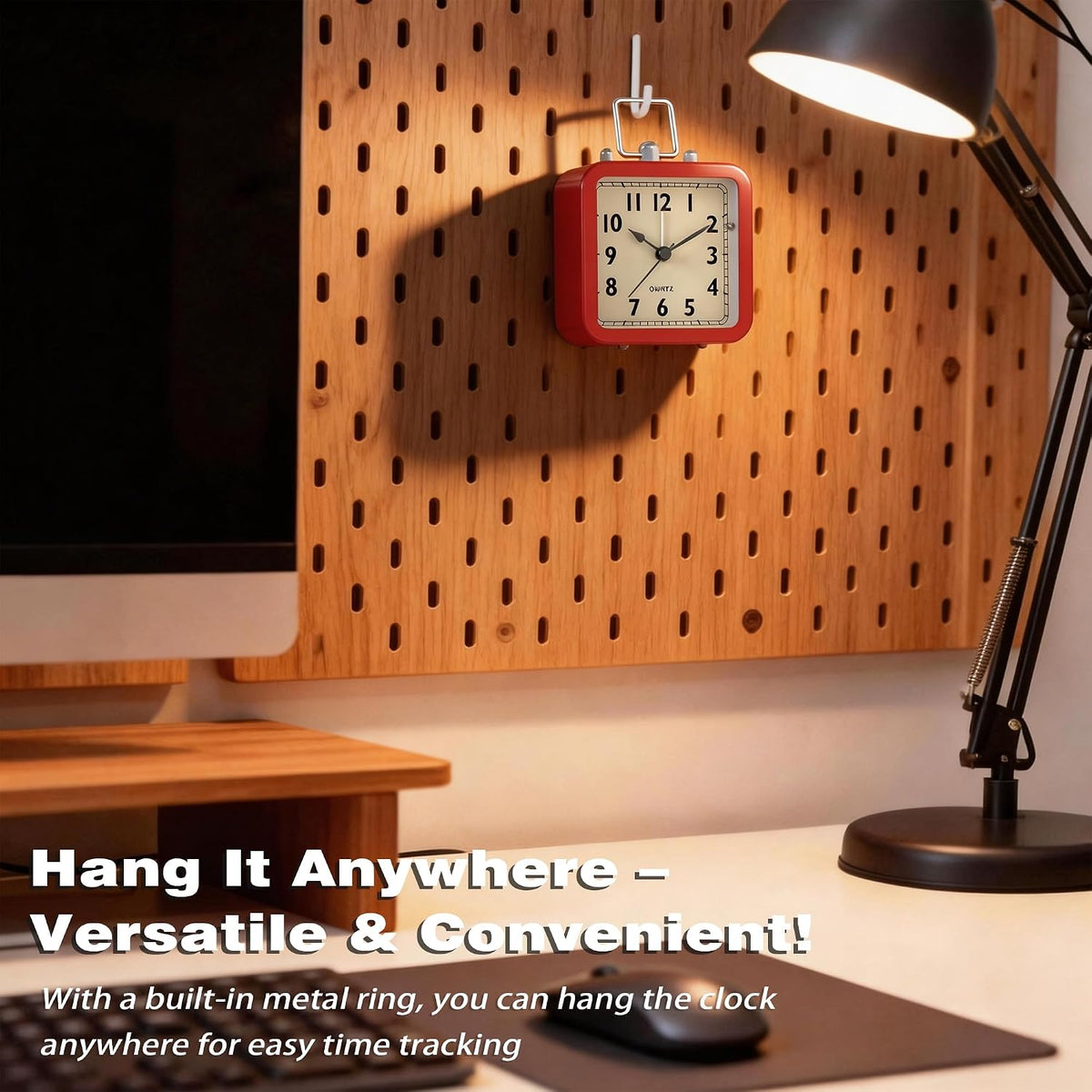 AYRELY® Small Metal Alarm Clock, Desk and Table Clock for Travel