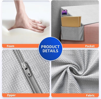 Krightlink Bed Wedge Pillow for Headboard Gap Filler Twin Size | Mattress Gap Filler(0-8") Bed Wedge Between for Your Headboards and Mattress Triangle Foam Bloster Pillow Wedge