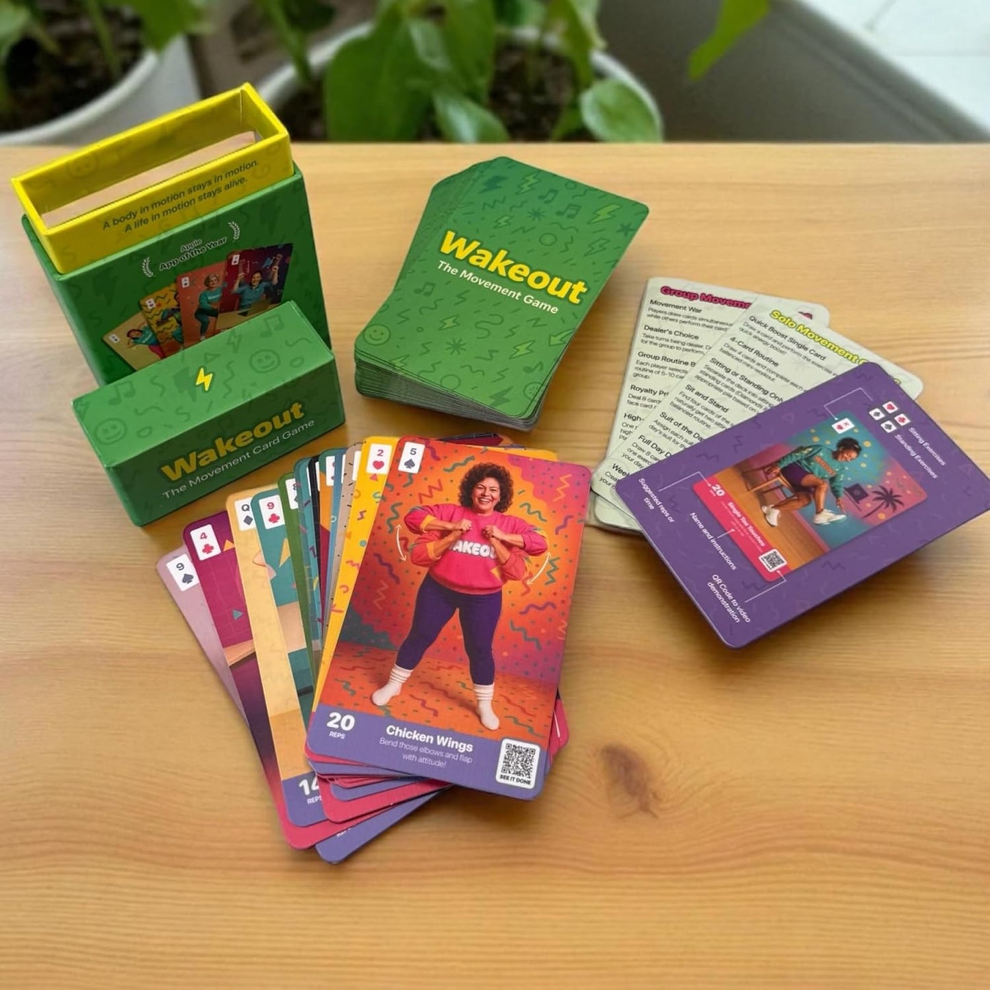 Desk Exercise Cards, 52 Workout Cards for Office & Work Breaks, Seated & Standing Fitness Deck for Adults, Exercise Card Game for Sedentary Workers at Home or Office