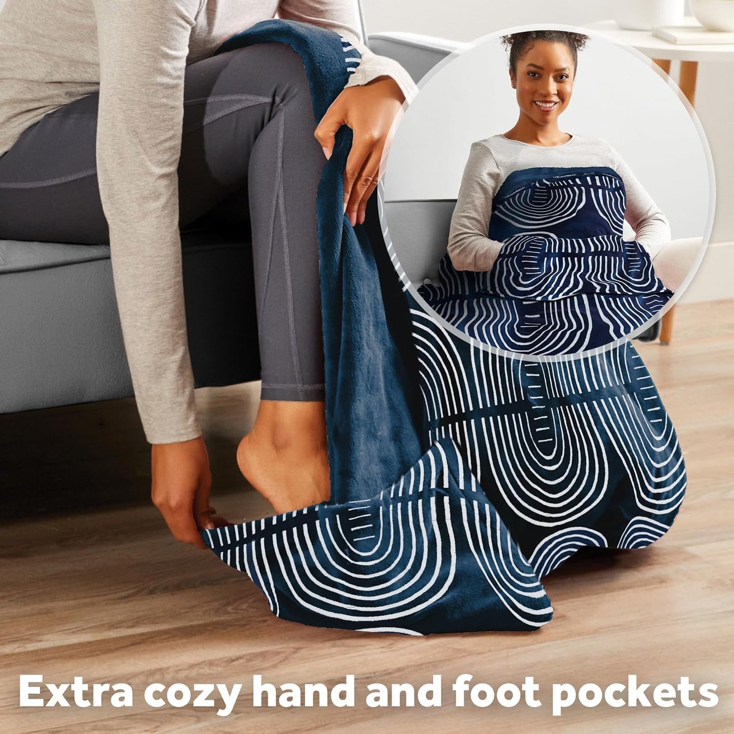 Sunbeam Royal Posh Dove Grey Heated Personal Throw / Blanket, Cozy-Warm, Adjustable Heat Settings