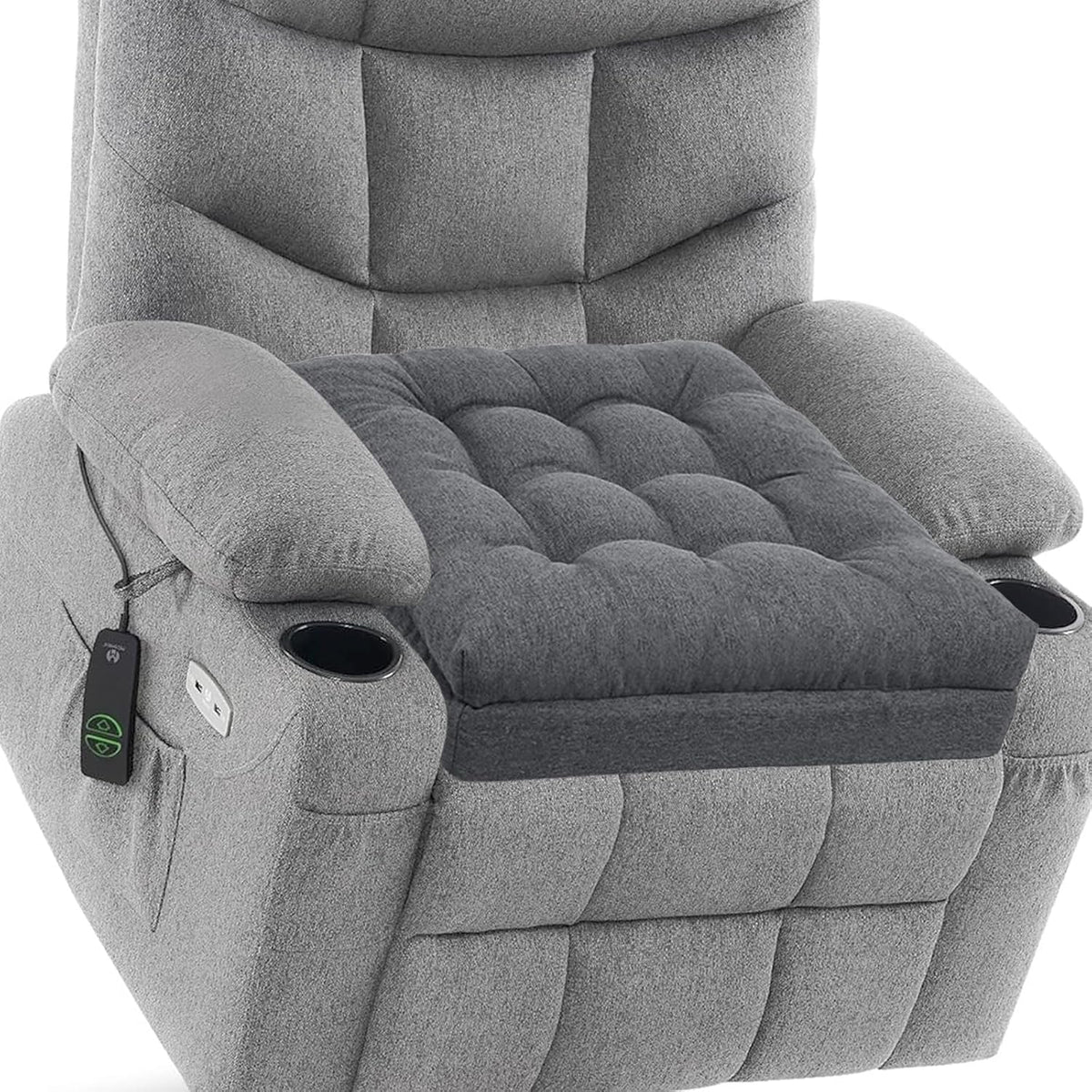 baibu Memory Foam Recliner Cushions for Elderly, 20 x 20 x 5 Inch,Dark Grey