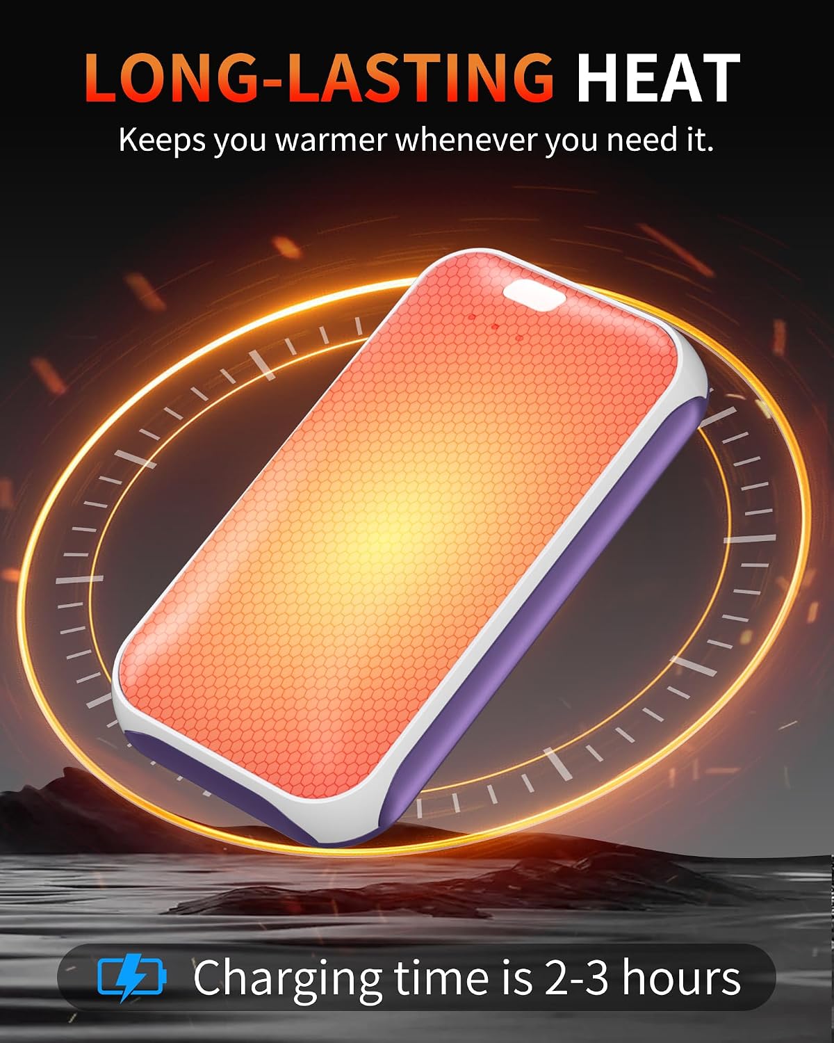 Lerat Hand Warmers Rechargeable 2 Pack, Portable Electric Hand Warmer Max 131℉, Reusable Slim Pocket Heater Handwarmers, Gifts for Men, Women, Outdoor, Golf, Camping, Hunting Essentials