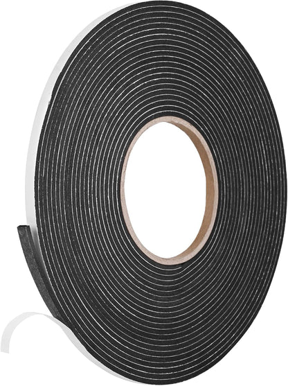 Kikerike Self Adhesive Foam Tape Weatherstrip 1/2In x 1/4In x 42Ft High Density Foam Insulation Strips Seal Weather Stripping with Strong Adhesive for Door and Window Sound Isolation Soundproofing