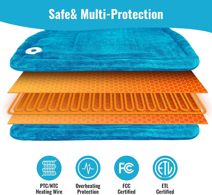 Tefici Heating Pad for Back,Birthday Gift for Women Men Mom Dad,FSA Eligible HSA Approved,24" x33"Fast Heating, Electric Heat Pad,2H Auto-Off, Neck and Shoulders and Back Heat Pad,ETL Certified,Gray
