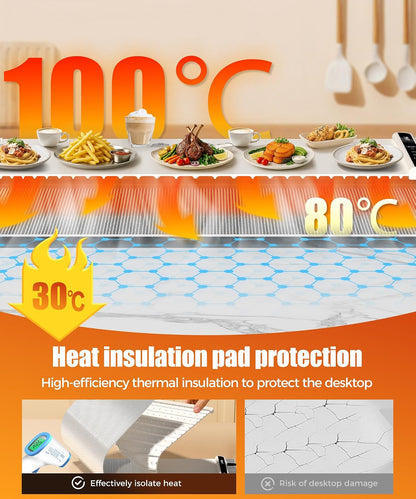 Warming Mat for Food, 26x15 Inch, Off White, Fast Heat, Child Lock