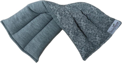 SacksyThyme Microwave Heating Pad for Back, Neck, Menstrual Cramps, Shoulders, Leg Pain Relief - Hot Moist Microwavable Therapy Pack - Gray Unscented Flaxseed Heat Pad Made in USA