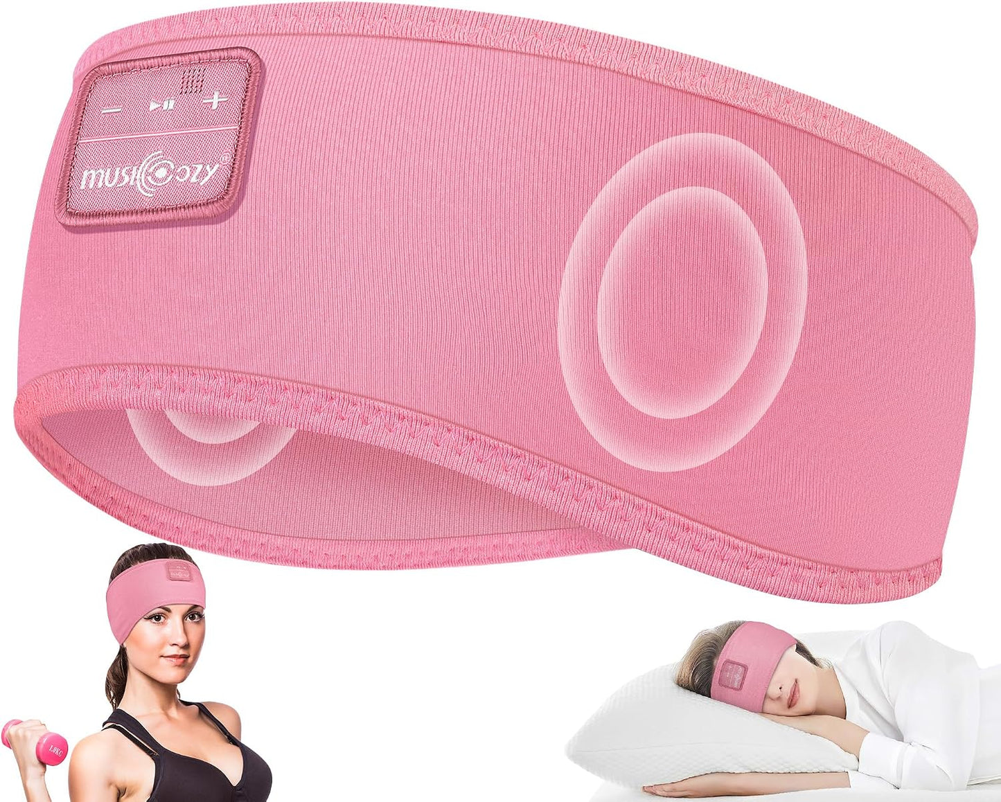MUSICOZY Sleep Headphones Bluetooth Headband Headphones for Side Sleepers | Sleeping Headbands Wireless Sports Earphones Sweat Resistant Earbuds for Workout Running Cool Gadgets Unique Gifts for Women