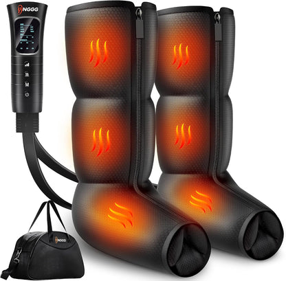 YINGGG Leg Compression Massager with Heat, Foot & Calf Massager Boots for Circulation, Professional Sequential Compression Boots with 6 Modes, 6 Intensities, 3 Heat-M03