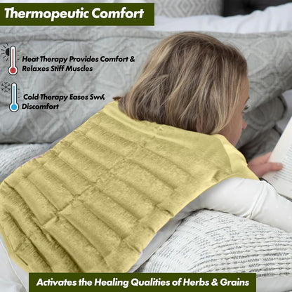 Kozi Weighted Heating Pad Microwavable|Hot & Cold Aromatherapy Neck and Back wrap|Moist Heat for Cramps, Muscles, Joints, Back, Neck and Shoulders, Heat Compress Pillow