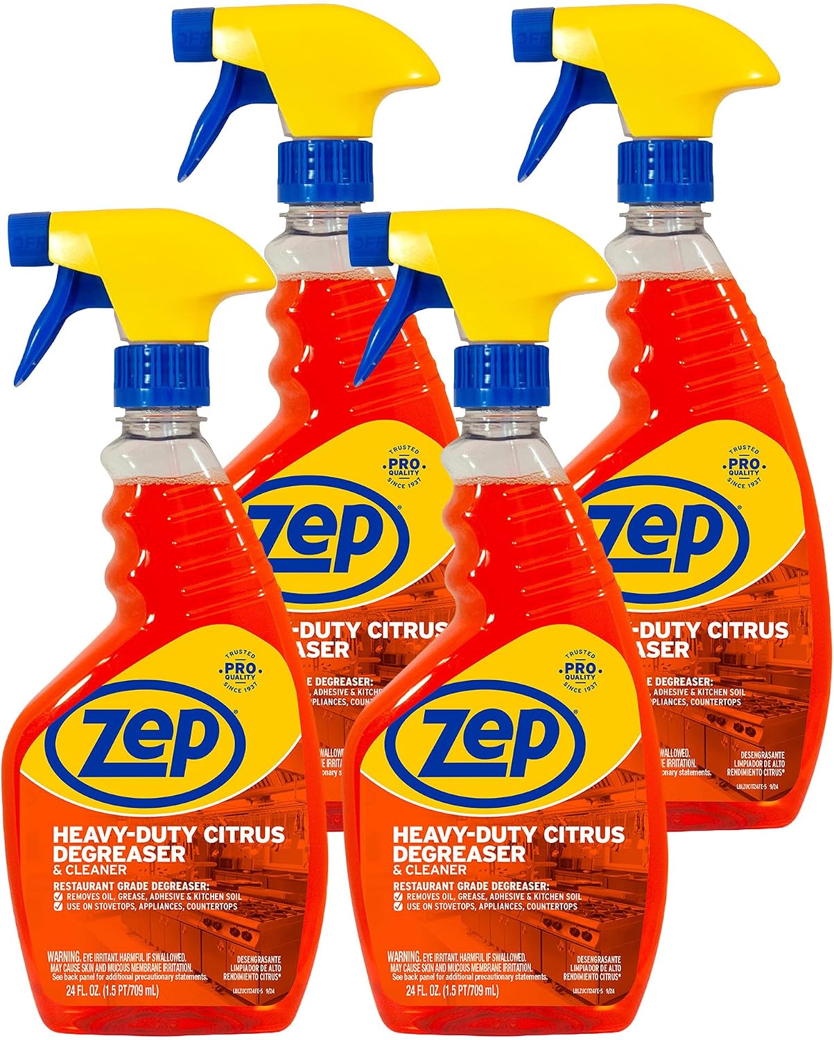 Zep Heavy-Duty Citrus Degreaser Cleaner Concentrate - 1 Gallon (1 Unit) ZUCIT128 - Restaurant Grade Degreaser and Cleaner Removes Oil, Grease, Adhesive, and Kitchen Soil
