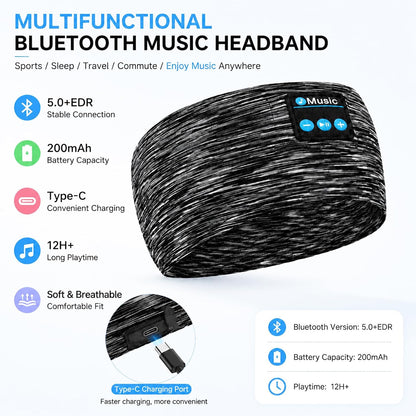 Sleep Bluetooth Headphones, Sleep Headphones Headband Wireless for Sleeping Side Sleeper, Wireless Sleep Earphones for Workout Sports Yoga Running Travel(Pinkish Yellow)