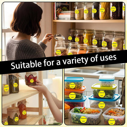 1000 Pcs Expiration Date Stickers - 1.5 Inch Small Food Labels for Marking Organizing Inventory, Food Container or Storage