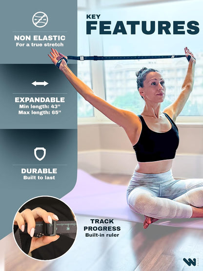 WALUE™ Posture Correction & Shoulder Exerciser – Non-Elastic Stretch Strap for Exercise, Yoga, Flexibility & Physical Therapy