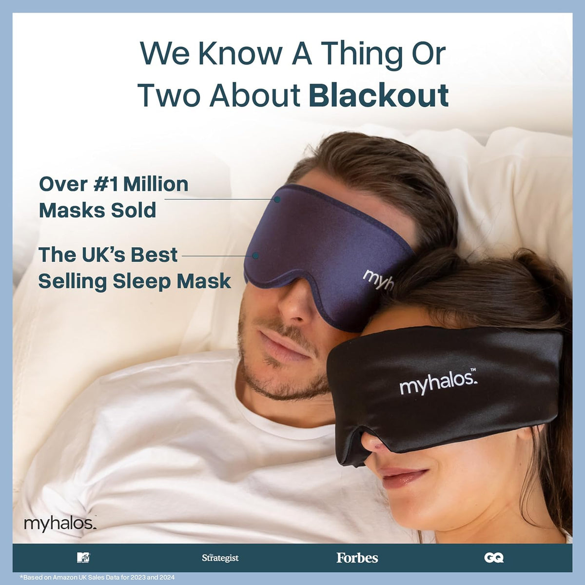 MyHalos® Sleep Mask for Men and Women, 3D Blackout Eye Masks for Sleep