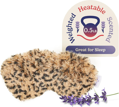 warmies Microwavable Eye Mask for Warmth & Comfort - Heating & Cooling Compress for Calming Relaxation - Weighted & Heated Eye Mask with Scented Lavender for Sleeping - Snowy
