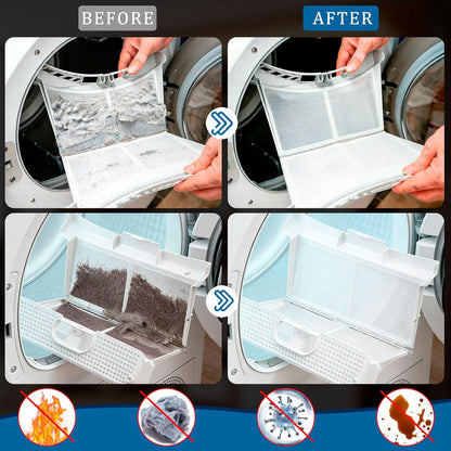 Dryer Vent Cleaner Kit, Vacuum Hose & Brush for Lint Trap Cleaning | Flexible Dryer Vent Cleaning Hose with Brush Attachment, Universal Vacuum Adapter for Deep Dryer Lint Trap Removal