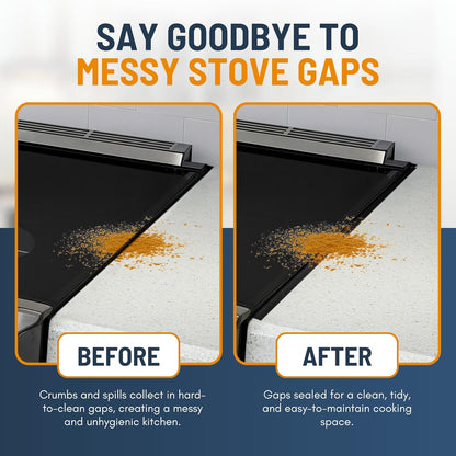 Linda’s Essentials Stainless Steel Stove Gap Covers (2 Pack) Adjustable Length 13.8" to 27.5" Stove Gap Covers Stainless Steel, Steel Adjustable Stove Gap Covers, Counter, Oven & Stove Gap Filler