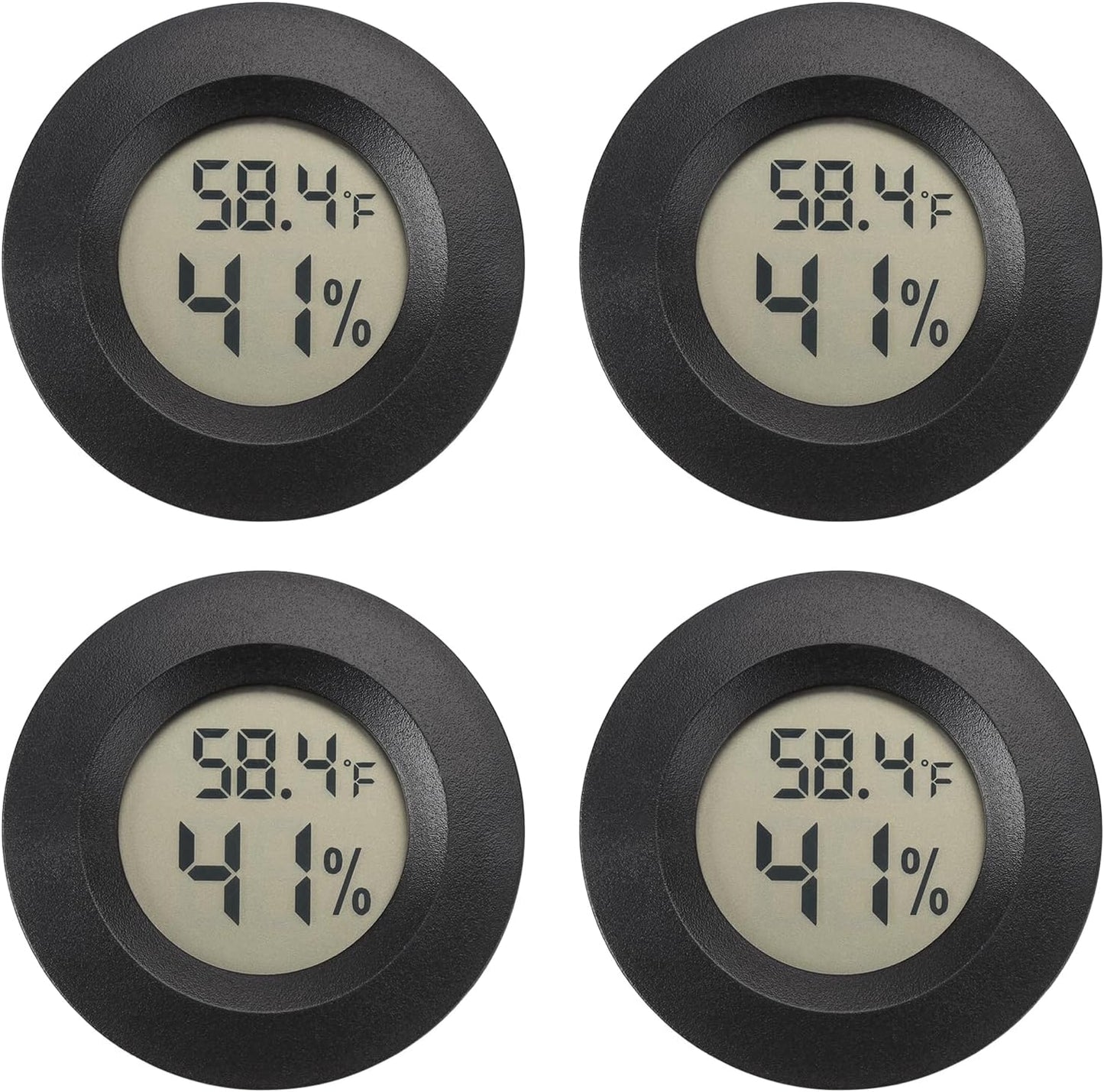 Serundo Auto Digital Hygrometer Thermometer Indoor/Outdoor Hygrometer 2PC | Mini Size,LCD,℉/℃ Conversion,Fast Response, Outdoor Thermometer with Humidity for Reptile Greenhouse Cellar 3D Printer
