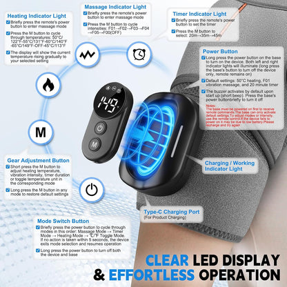 Cordless Shoulder Massager with Heat and Vibration, 3 Heat & 3 Vibration