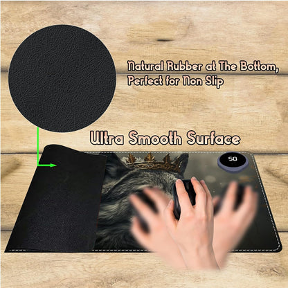 Heated Desk Pad Heated Large Mouse Pad, Electric Quickly Warm Desk Mat with 3 Levels Heating 3 Hours Auto Shut-Off, 31.5" x 13" Warm Gaming Mousepad Hand Foot Warmer, Baby Elephant