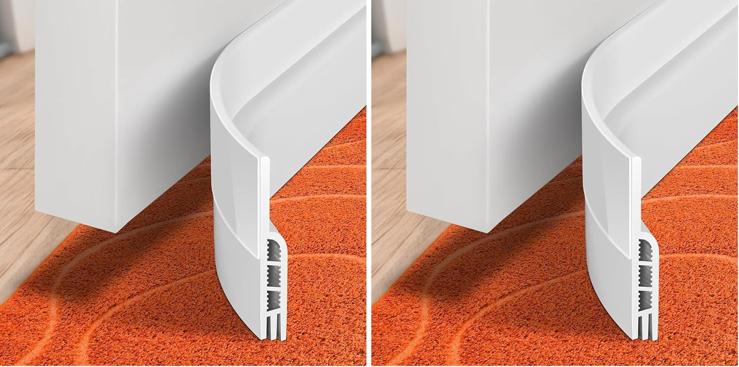 Holikme Door Draft Stopper 41inch Weather Stripping Door Seal Sweep | Under Door Draft Insulator Strong Adhesive Silicone Garage Window Strip Blocker Cold Air & Noise, Easy Install Save Energy