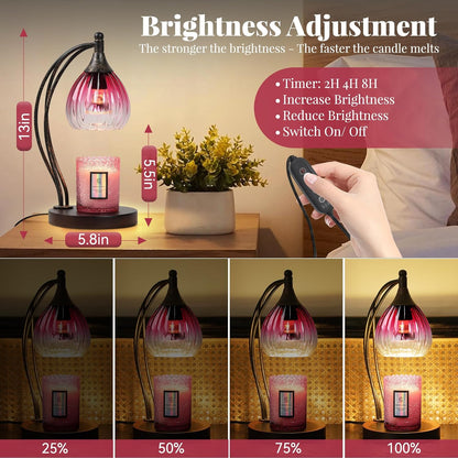 Candle Warmer Lamp with Timer and Dimmer - Electric Melter for Scented Jar Candles - Housewarming, New Home Decor
